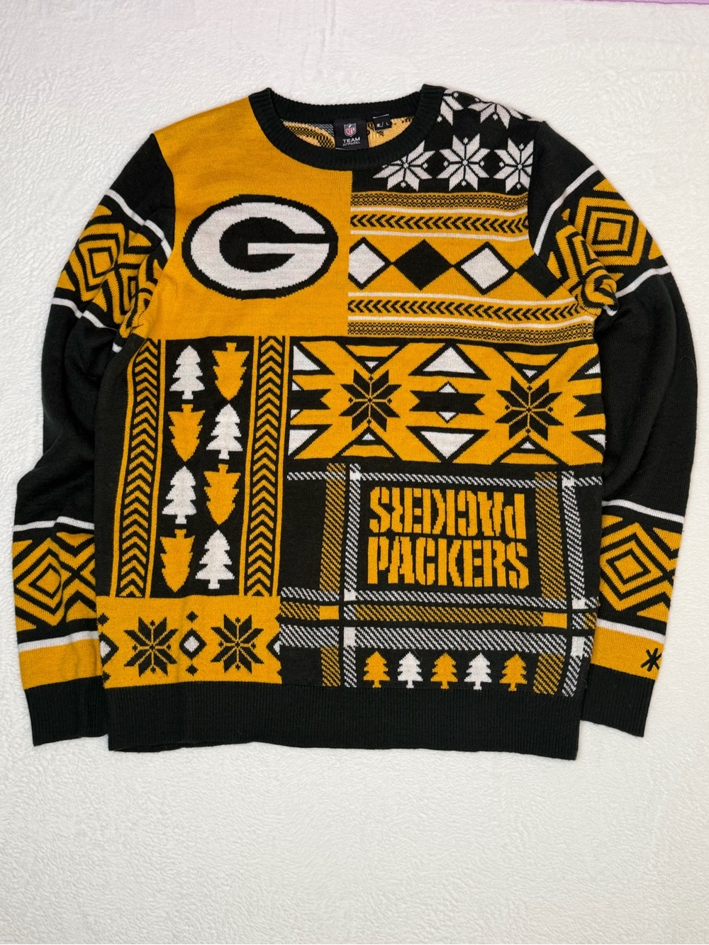Green Bay Packers Ugly Christmas Sweater NFL Team Apparel Size L